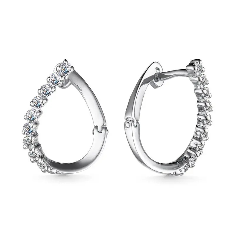 Серьги с английским замком из белого золота