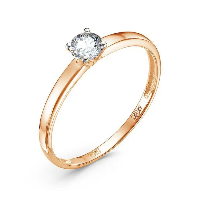 Кольцо помолвочное из комбинированного золота