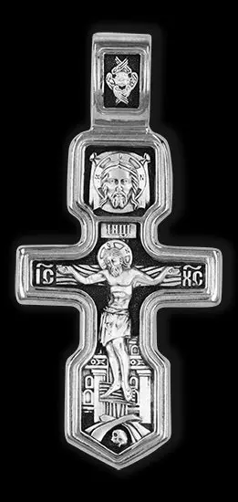 Подвеска крест из серебра