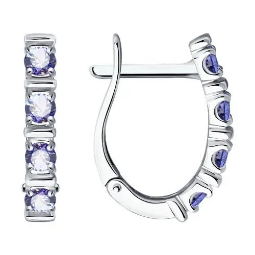 Серьги с английским замком из белого золота