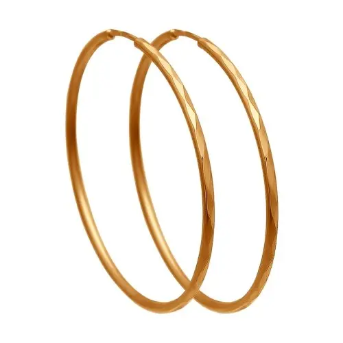 Серьги конго из красного золота