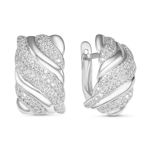 Серьги с английским замком из серебра