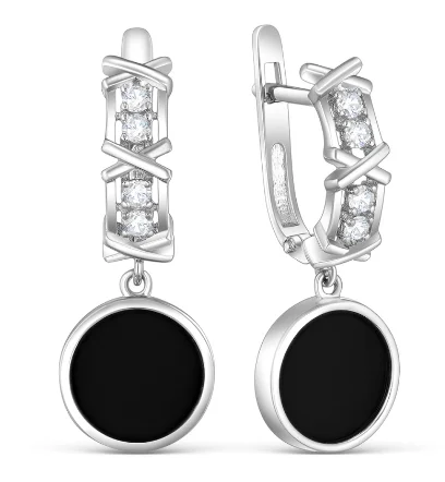 Серьги подвесные из серебра