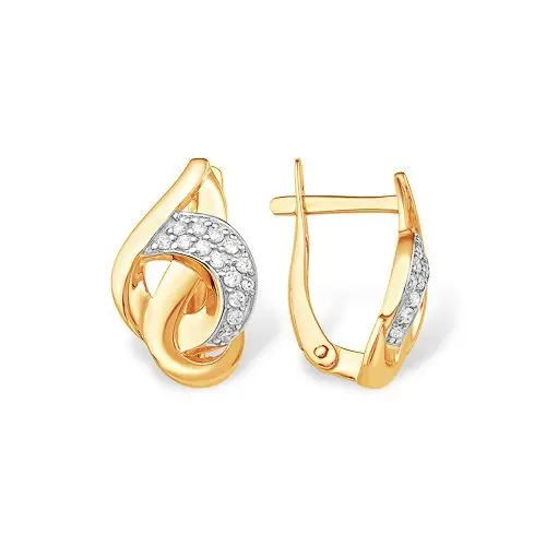 Серьги с английским замком из красного золота