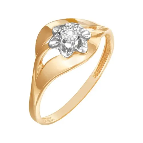 Кольцо декоративное из комбинированного золота