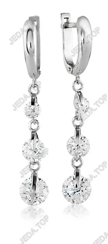 Серьги подвесные из серебра