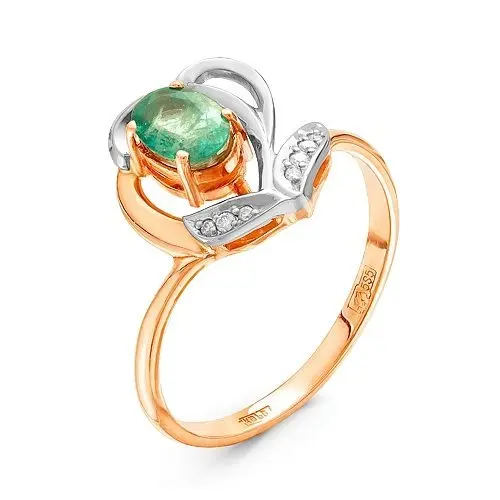 Кольцо декоративное из комбинированного золота