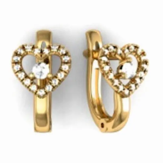Серьги детские из красного золота