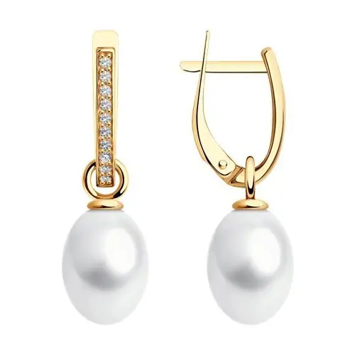 Серьги подвесные из красного золота