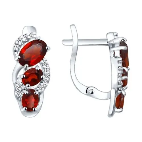 Серьги с английским замком из серебра