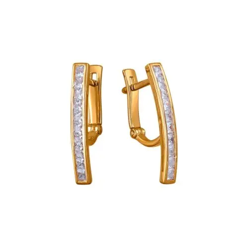 Серьги с английским замком из красного золота