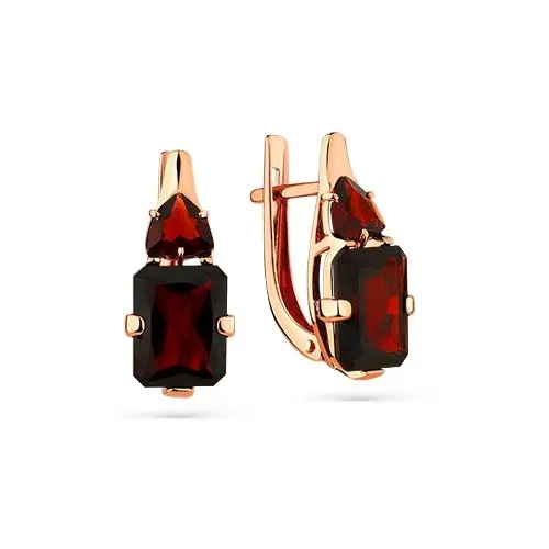 Серьги с английским замком из красного золота