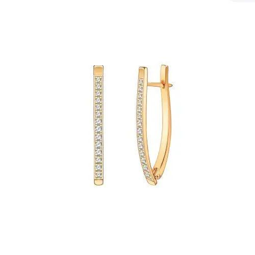 Серьги с английским замком из комбинированного золота