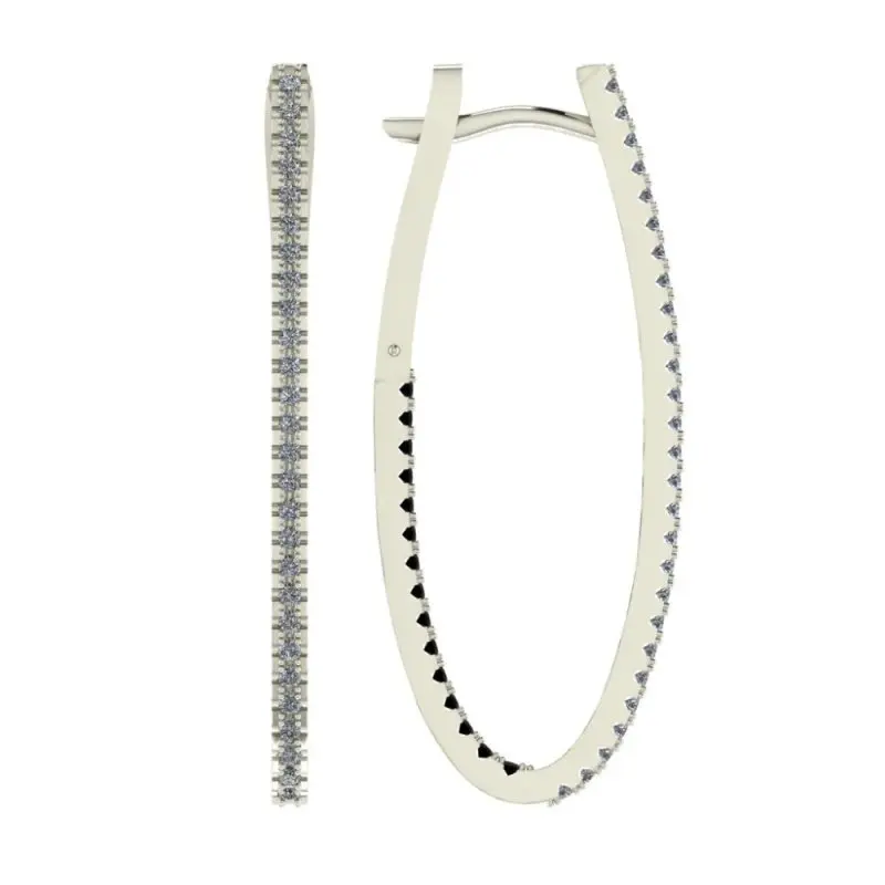 Серьги с английским замком из белого золота