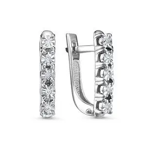 Серьги с английским замком из белого золота