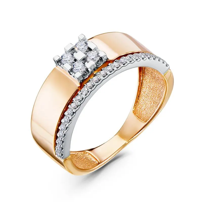 Кольцо декоративное из комбинированного золота