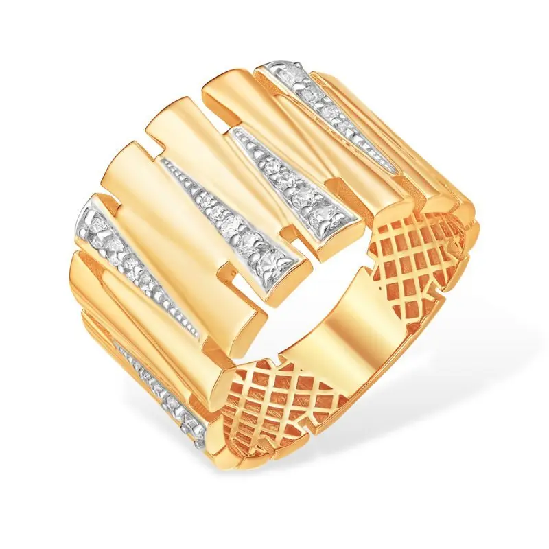 Кольцо декоративное из комбинированного золота