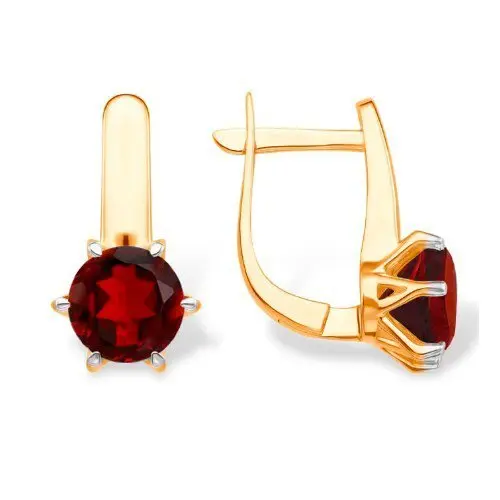 Серьги с английским замком из красного золота