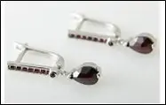 Серьги подвесные из серебра