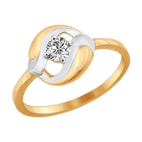 Кольцо декоративное из комбинированного золота