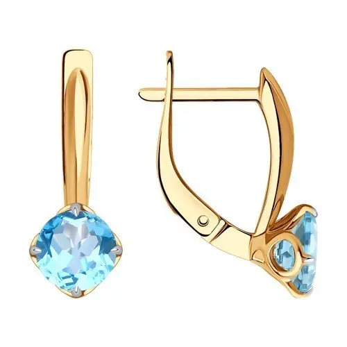 Серьги с английским замком из красного золота