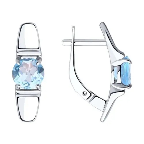 Серьги с английским замком из серебра