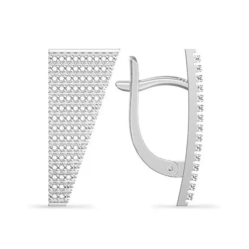 Серьги с английским замком из белого золота