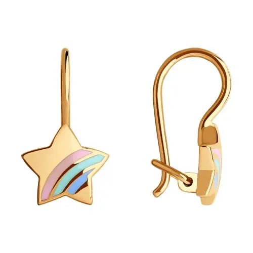 Серьги детские из красного золота