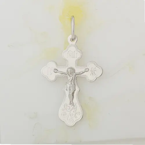 Подвеска крест из серебра