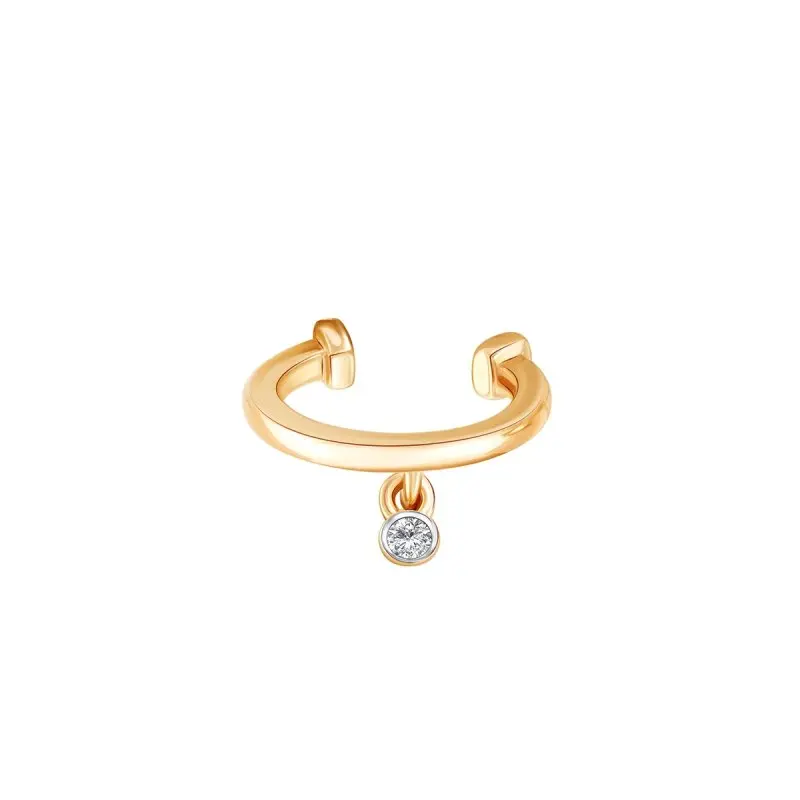 Серьги одиночные из красного золота