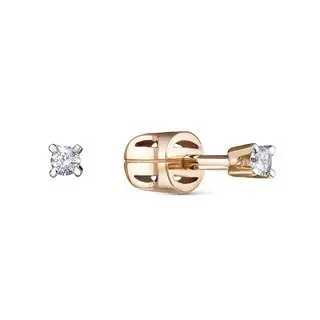 Серьги пуссеты из красного золота