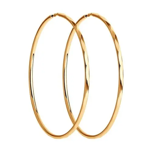 Серьги конго из красного золота