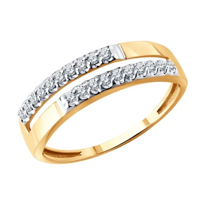 Кольцо декоративное из комбинированного золота