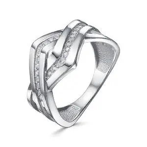 Кольцо декоративное из серебра вид 1