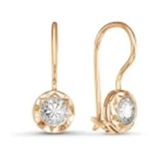 Серьги петельки из красного золота