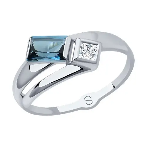 Кольцо декоративное из белого золота