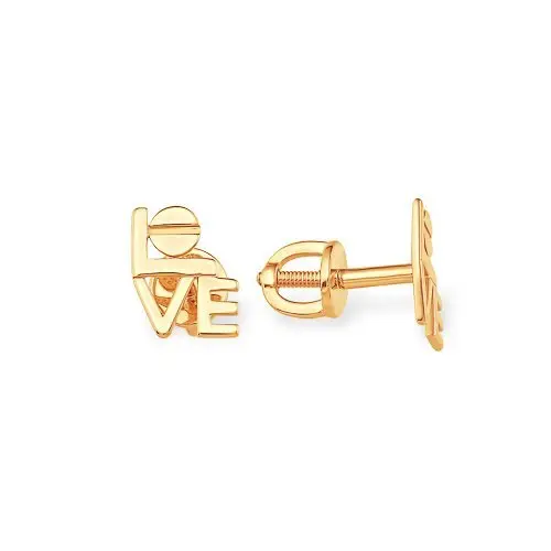 Серьги пуссеты из красного золота