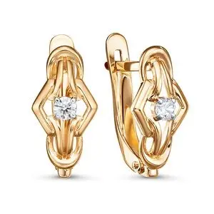 Серьги с английским замком из красного золота