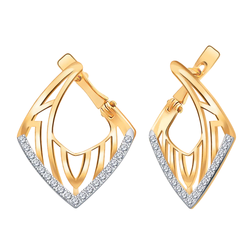 Серьги с английским замком из красного золота