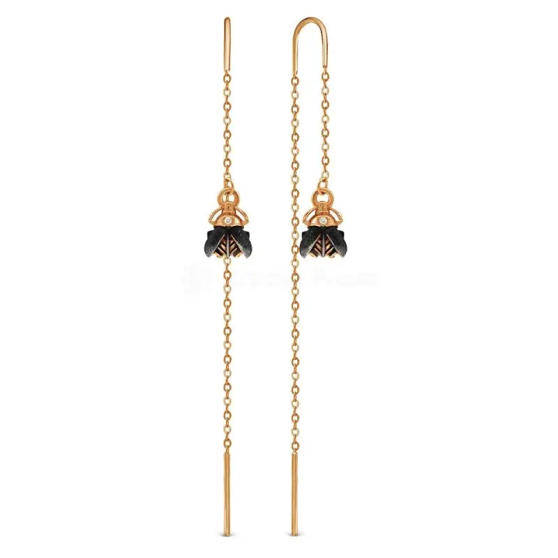 Серьги цепочки из позолоты