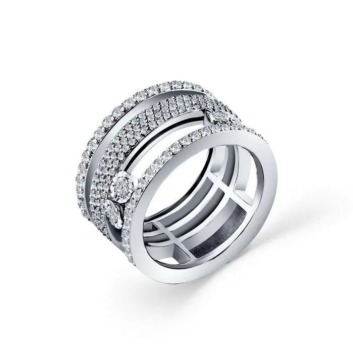 Кольцо декоративное из белого золота