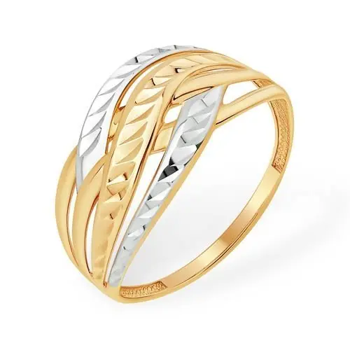 Кольцо декоративное из комбинированного золота