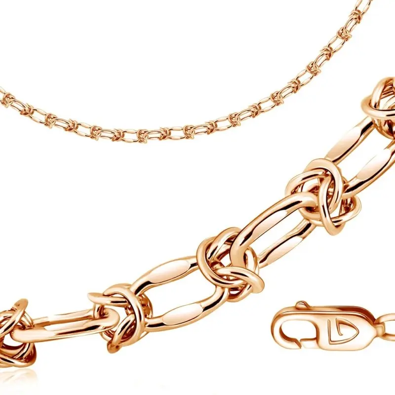 Браслет цепочный из красного золота