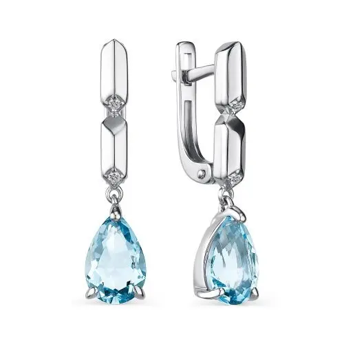 Серьги подвесные из серебра