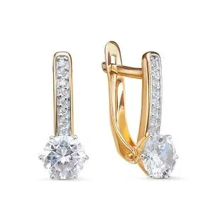 Серьги с английским замком из красного золота
