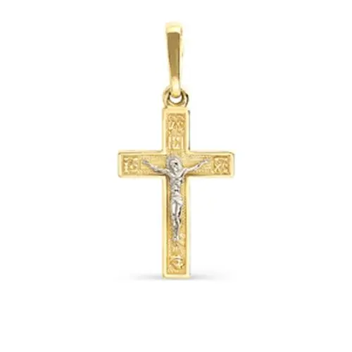 Подвеска крест из желтого золота