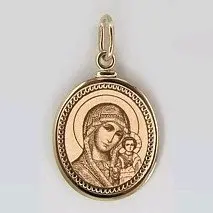 Подвеска икона из красного золота