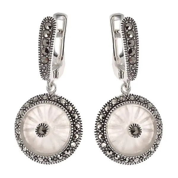 Серьги подвесные из серебра