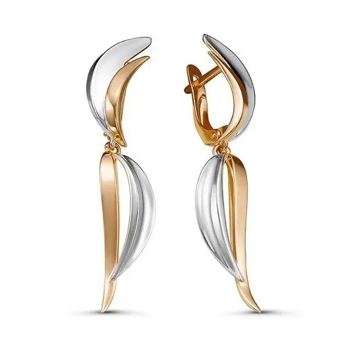 Серьги подвесные из красного золота