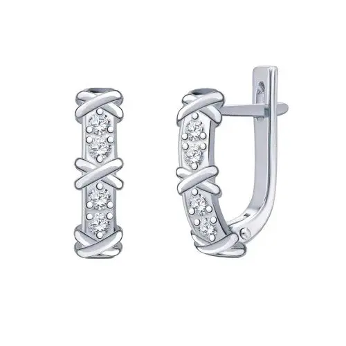 Серьги с английским замком из красного золота